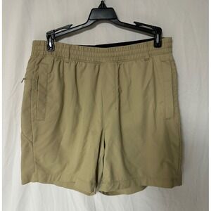 Birddogs Mens Khaki Athletic Shorts with Built-in Liner Size Large Regular Tan
